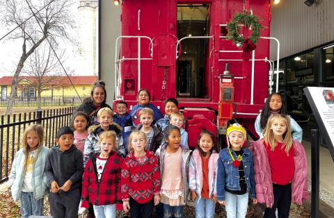 San Saba Elementary first graders visit train museum in Brownwood