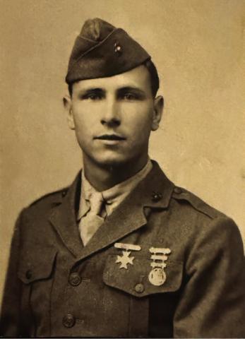 U.S. Marine Corps Private First Class Chauncy Tom White of Bend, Texas, shown in full uniform. Courtesy of Andrew Bass