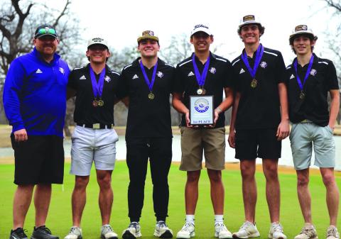 Coach Joseph Walts, Winton Lackey, Kolton Pierce, Sterling Proffitt, Shooter Wright, and Skylar Romero Photo by Kayti Lackey