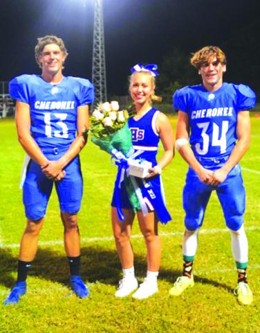 Cherokee - Football Sweetheart, Maycie Shanklin, with Brady Johnson and Gunner Baugh