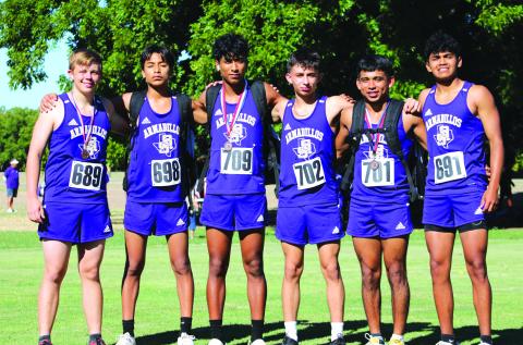 Armadillo Boys Cross Country placed 3rd place in district, advance to regionals. L-R John Ham, David Yanez, Eric Yanez, Miles Sanchez, Julius Salinas, Justin Hernandez Courtesy of Darryl Cash/SSISD
