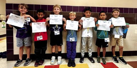 1st Graders (L-R): Turner Henslee, Ivan Rodriguez, Case Walts, Tommie Gilliam, Alan Patiño, Daniel Rocha, and Asher Little Courtesy of Becky Olavarria