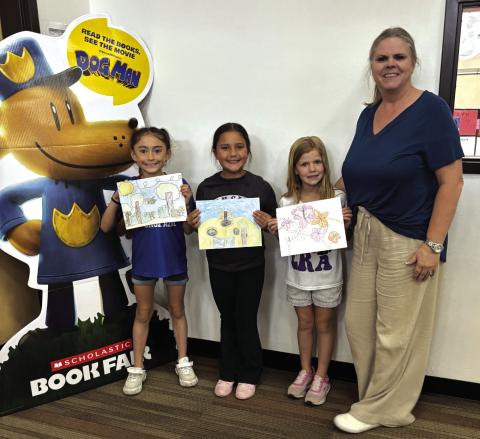 Environmental Poster Contest Winners - 2nd grade: Elizabeth Gonzales, Morgan Huff, Hadley Fuller, and teacher Kelley Cash