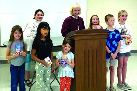New unofficial 4-H officers (L-R): Hannah Bell, Ava Spence, Natalie Porcayo, Katie Bell, Ruby McBee, Clara Murray, Wiley Murray, and Emma McBee