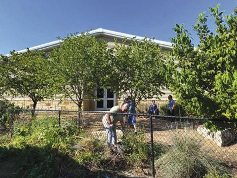 Pictured above are SSGC members restoring the garden at the San Saba Elementary school.