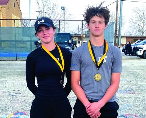 Raegan Eckert (left) placed 3rd, and Layne Ward (right) placed 1st.
