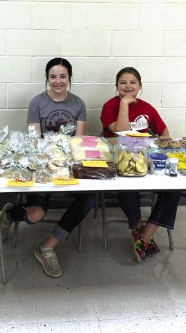Raylee Wood and Noelle Wood at the San Saba County 4-H bake sale last weekend. It was a big success due to the great support of the community!