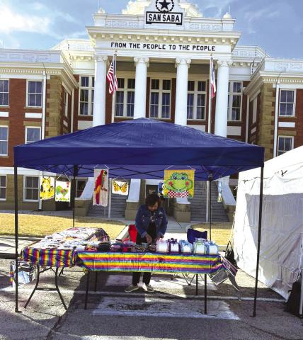 Welcome to beautiful San Saba County! Tina Velazquez specializes in hand-made jewelry and set up a booth at Pecan Capital Trade Days for the first time March 2nd. Tina's daughter-in-law, Ashley, was also there showing off Tina's jewelry and homemade treasures to the many folks who came by to shop that day. Photo Courtesy of Ashley Velazquez