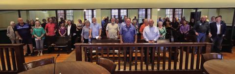 Attendees to the Natinoal Day of Prayer event held in the San Saba Courthouse on May 1, 2025. Courtesy of