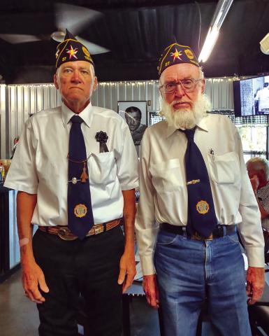American Legion Wylie B. Murray Post No. 27 officers:  Ross Cox, Post Adjutant, and Jan K. Huffstetler, Commander