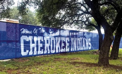 The new wind screen on Cherokee ISD exterior fencing Courtesy Jennifer Bordner