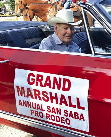 S. A. Baxter - Grand Marshall of 2024 San Saba Rodeo Parade Courtesy of Cindy Stewardson
