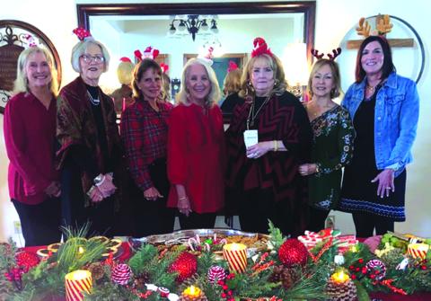 The Pierian Club met in the beautifully decorated home of Kay Nettleship for its annual Christmas Tea. Hostesses were Mary Margaret Moorhead, Rhonda Killion, Jacqueline Carlson, Marcia Dyer, Marjean Alexander, Kathy McEwin, and Leah Nettleship Oehrlein. Members and their guests were treated to an array of sweets, Jingle Punch, infused water, and tea. It was a wonderful way to welcome the holiday season. (Not pictured: Tracy Farley)