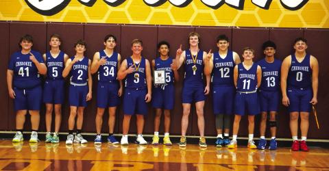 Lometa tournament champs Kolton Bench, Jaxon White, Robert Sawyer, Preston Hanley, Tatum Shanklin, Christopher Oakman, Cayden Houston, Robert Bench, Weston Woolsey, John Clark, and Uriah Valdez