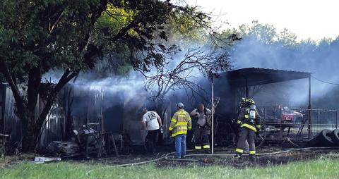 SSVFD firefighters gain the upper hand on a structure fire Monday evening.