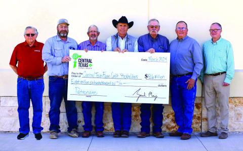Central Texas Farm Credit Board of Directors approved a record patronage refund to customers. Pictured left from right: Burl Lowery, Robby Halfmann, Mike Finlay, Kenneth Harvick, Philip Hinds, Steven Lehrmann, and Gerald Rodgers.