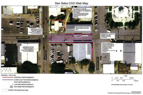 Pictured here are the projected plans for the Sidewalk from the San Saba County Appraisal District. Courtesy of Sabrina Maultsby, San Saba City Secretary