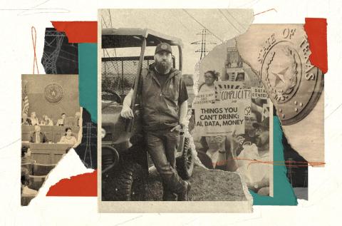 Illustration by Mariana Ocejo for The Texas Tribune. Source images: Shelby Tauber, Leila Saidane, and Briana Vargas for The Texas Tribune; Aiden Gonzalez/The Texas Tribune