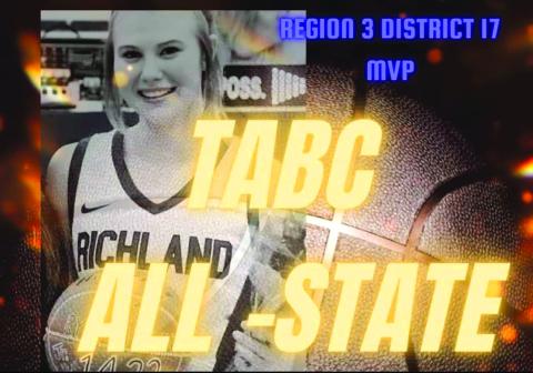 Texas Association of Basketball Coaches All-State selection is Ryleigh Bryant of Richland Springs High School. Ryleigh finished her junior year with 1,776 points. Photo courtesy of Richland Springs School Facebook page