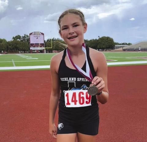 Grace hit a new person record of 14:00 and came in 2nd out of 178 girls at the Brownwood Invitational on Thursday, August 29th! / Courtesy Richland Springs Coyote Booster Club