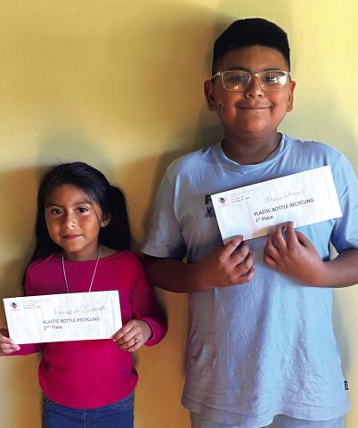 Two of our SSES students won the recycling contest through Keep San Saba Beautiful. Edwiin Tovias won 1st place and Ximennah Hernandez won 2nd place! Way to go Edwiin and Ximennah! We are proud of you both! Submitted by Karen Tovias