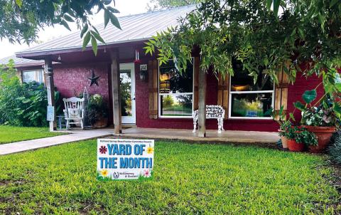 Richland Springs Yard of the Month award for August goes to Tami Lusty! She continues to create a welcoming, beautiful yard that inspires us all to keep up with her. She received a $25 gift certificate from Skelton Hardware thanks to the continued sponsorship of McKinnerney Real Estate. One by one, we will beautify Richland Springs. Congratulations, Tami! Photo courtesy of Michelle McKinnerney