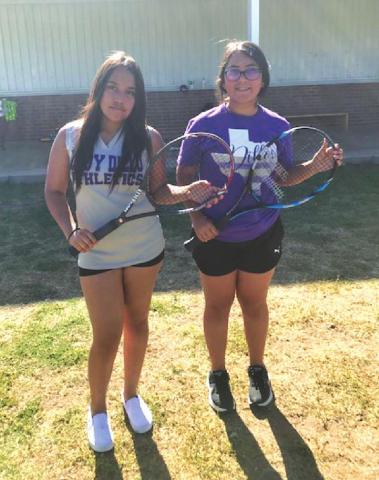 Daisy Macias and Ximena Cuevas came in 4th place in 7th grade girls Doubles in the San Saba Middle School Tournament.