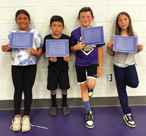 4th Graders Yadira Macias, Santiago Mendoza, Remington Nelms and Sabella Cox