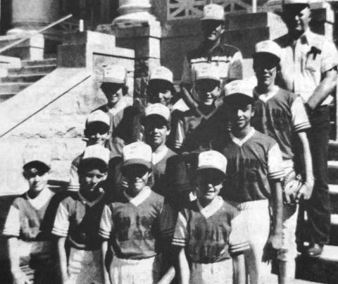 40 Years Ago - SAN SABA ALL STARS –– Pictured are members of the San Saba Little League All Star Team. Front row, left to right, are John Buster, Quinten Landers, Brady McGee, and H.M. Boswell, III, pictured on the second row are Clay Turner, Brian Sanderson, and Raymond Contreras. Third row, Roger Hamrick, Alfredo Guerrero, Dane Amthor, and Kade Riley. Top row, Coach Mark Dyer, and Assistant Coach Bill Prescott.