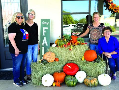 KSSB Board members beautified the Visitor's Center with fall decorations last Friday morning. Sandra Vaughn, Rhonda Killion, Cissy Williams, and Debbie Shahan. Courtesy of Sarah Saldivar