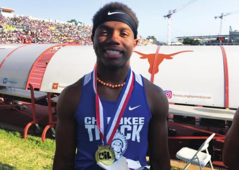 Tristian Arkansas placed 1st in the hurdles. Photos by Amy McDaniel