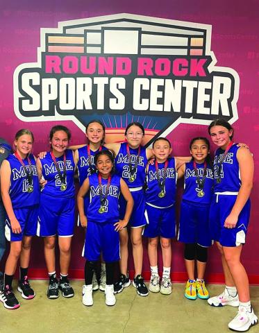 Team members are, left to right: Libby Sanderson, Greenley Jo Moore, Cameryn Brockman, Jazmin Reyes, Khloe Matinez, Allie Sebastain, Carla Jimenez, and Emma Johnson.