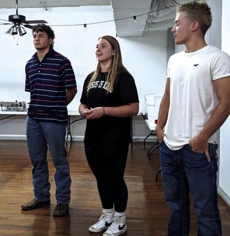 These students were our speakers from last week, our San Saba County Rotary Youth Leadership Conference attendees:  Joel Valdez, Cherokee HS; Austyn Graham and Winton Lackey, San Saba High School Courtesy of Beth Griess