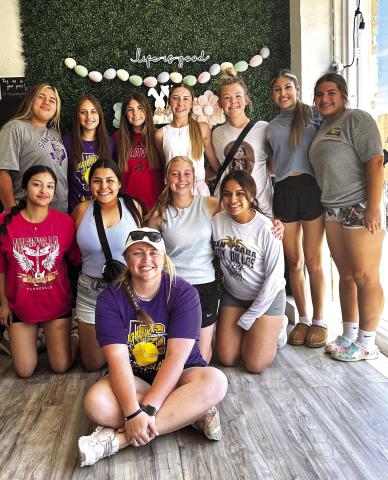 Coach Nikki Sandidge (front) and the San Saba High School Softball Team Photo courtesy of Dee George
