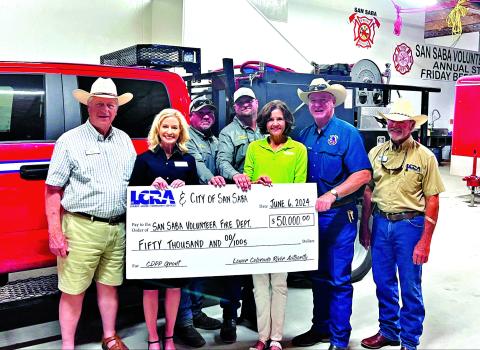 LCRA, City of San Saba Award $50,000 Grant to San Saba Volunteer Fire Department